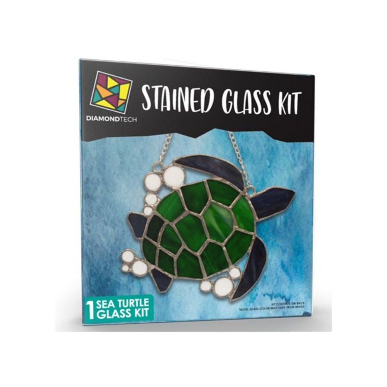 Studio Pro Pre-Cut Stained Glass Kit - Sea Turtle - Make Your Own Beautiful Stained Glass Project with Ease